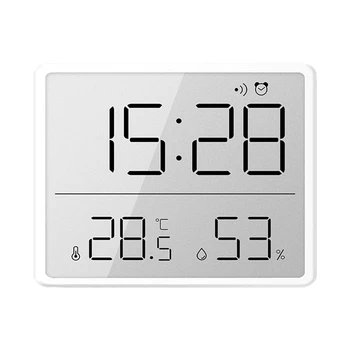 Цифровой Гигрометр Термометр с часами Монитор влажности Таймер Будильник для домашнего офиса Детской комнаты