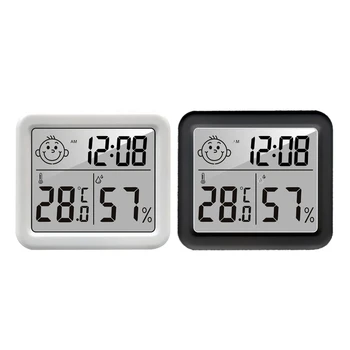 Цифровой Термогигрометр Комнатный Термометр Для помещений Гигрометр ЖК-Экран Настольный Термометр с Температурой и Влажностью L21C