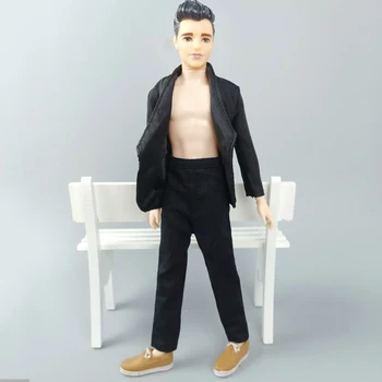 Черная одежда для куклы-мальчика 1/6 в стиле хип-хоп, брюки для куклы Кен, брюки для бойфренда Барби, аксессуары для кукол-мальчиков Кен Принс Изображение 2