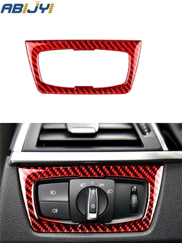 Черно-красные автомобильные наклейки из углеродного волокна для 2013-2019 BMW F30 F34 серии 3GT с переключателем фар Изображение 2