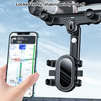 Черный гибкий держатель для телефона - простое в установке Крепление для автомобильного зеркала безопасности ABS Автомобильный держатель для телефона Автомобильный держатель для телефона Изображение 2