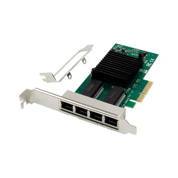 Четырехпортовая Гигабитная Сетевая карта PCI-E PCI-E X1 I350-T4 RJ45 Серверная Сетевая карта Настольный Программный Маршрутизатор Гигабитная Сетевая карта
