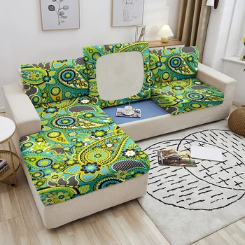 Чехлы для диванных подушек с принтом мандалы в этническом стиле в богемном стиле, эластичный чехол для дивана, съемный моющийся эластичный чехол для дивана Изображение 2