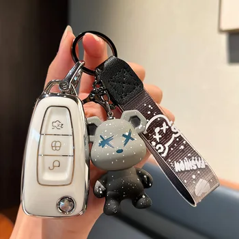 Чехол Для Автомобильного Брелока С 3 Кнопками Для Ford Ranger C-Max S-Max Focus Galaxy Mondeo Transit Tourneo Custom Keychain Protector