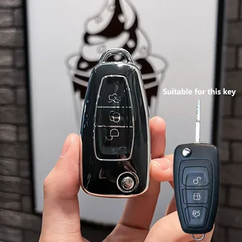 Чехол Для Автомобильного Брелока С 3 Кнопками Для Ford Ranger C-Max S-Max Focus Galaxy Mondeo Transit Tourneo Custom Keychain Protector Изображение 2