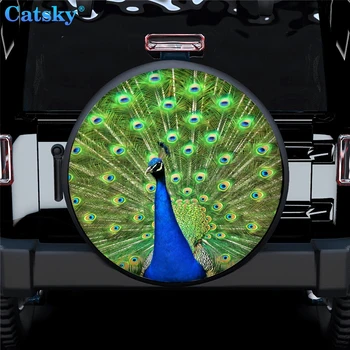 Чехол для запасного колеса Pretty Peacock, водонепроницаемый чехол для колес, подходящий для прицепа, фургона, внедорожника, декоративная защитная крышка для запасного колеса автомобиля
