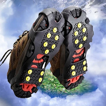 Чехол для спортивной обуви Для женщин, мужские ботинки, чехол на 10 шипов, Снежный Ледяной коготь, Альпинистские Противоскользящие шипы, захваты, скобы Изображение 2