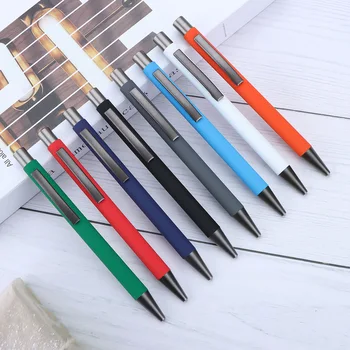 Шариковая ручка нажимного действия 8шт, металлическая, многоцветная, нейтральная