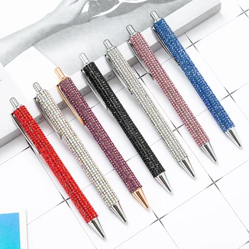 Шариковые ручки Press Metal, многоцветная подарочная ручка с бриллиантами, креативные канцелярские принадлежности