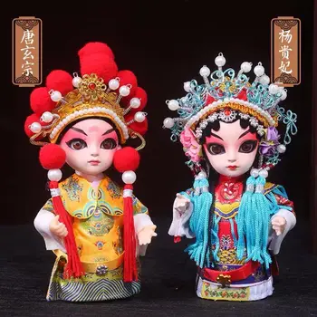 Шелковые люди для отправки иностранным друзьям Персонажи Пекинской оперы лица пекинских сувенирных кукол украшения характеристики китайского ветра