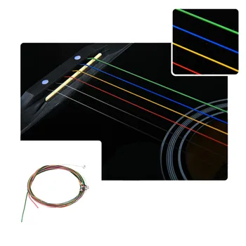 6шт Разноцветных 1-6 E B G D A E струн для классической гитары Rainbow, набор для акустической электрогитары Steel, новое поступление, прямая поставка Изображение 2