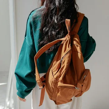 Korea East Gate Легкая сумка из нейлоновой ткани в стиле харадзюку, Женский рюкзак для студенток колледжа японской серии INS
