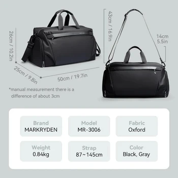 Марка Райдена, новая спортивная сумка для фитнеса большой емкости, модная дорожная сумка через плечо, сумка для багажа Изображение 2