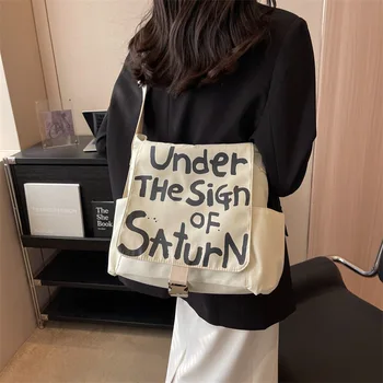 Новая женская сумка, трендовая повседневная сумка через плечо для девочек, сумка через плечо в японском и корейском стиле, сумка через плечо для студентов колледжа большой емкости Изображение 2