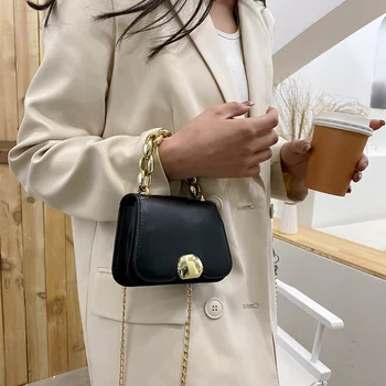 Новая модная простая маленькая квадратная сумка, женская сумка из искусственной кожи, сумки на цепочке для мобильного телефона через плечо.