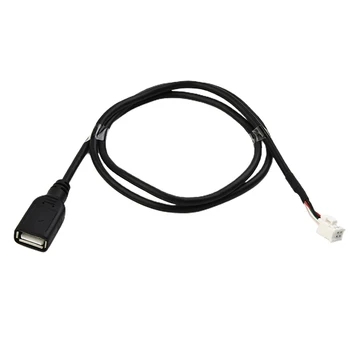 Удлинительный автомобильный USB-адаптер Замена автомобильного USB-кабеля Износостойкая Черная деталь Радио Стерео 2 шт.
