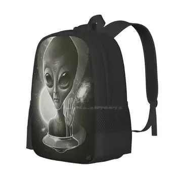 Школьный рюкзак Alien Ii большой емкости, сумки для ноутбуков Alien Et Extraterrestrial Scifi Cosmos Space Ufo Galaxy Universe Stars Изображение 2
